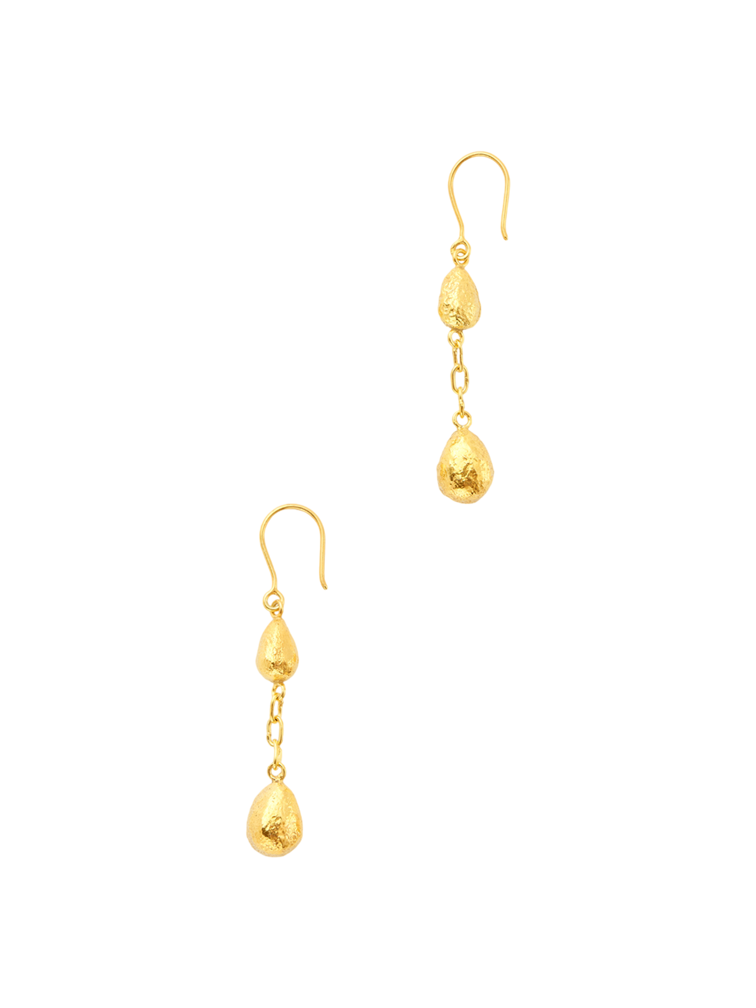 18kt gold vermeil pstm afghanistan qatra double drop earrings